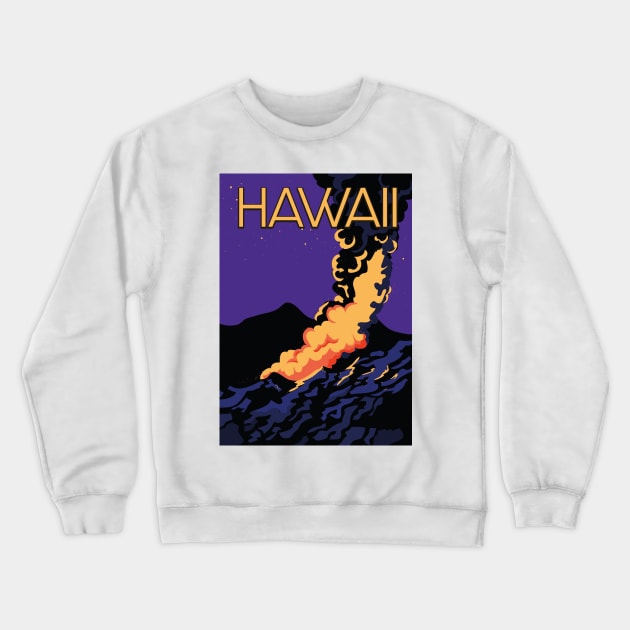 Hawaii vintage travel poster Crewneck Sweatshirt by nickemporium1